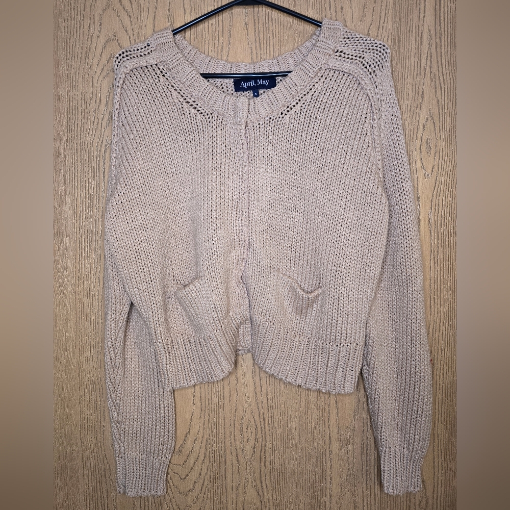 Women's Beige Cardigan Sweater